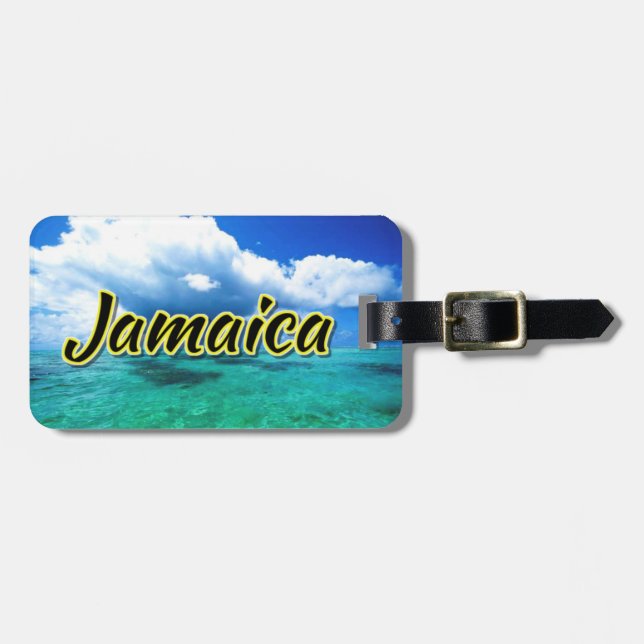 Etiqueta De Bagagem Céu marinho da Jamaica (Frente Horizontal)