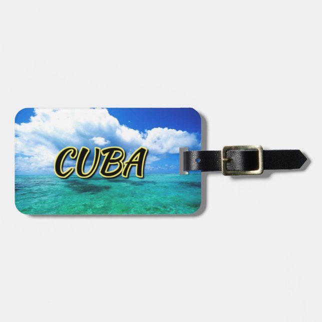 Etiqueta De Bagagem Céu marinho de Cuba (Frente Horizontal)