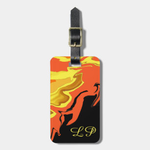 Etiqueta De Bagagem Chama personalizada à noite