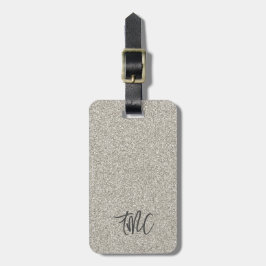 Etiqueta De Bagagem Champanhe Glitter INITIALS Glam Viagem de luxo