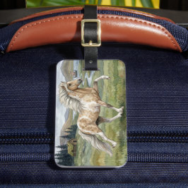 Etiqueta De Bagagem Charismatic Pinto Icelandic Mare watercolor