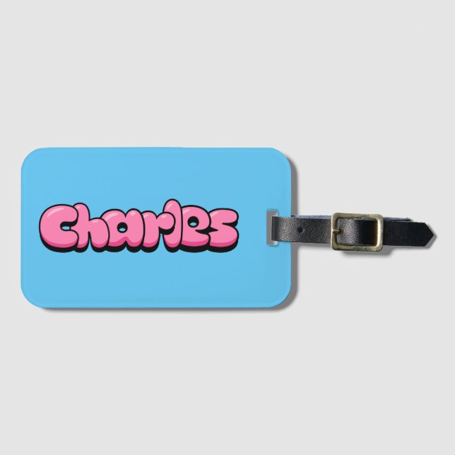 Etiqueta De Bagagem Charles (Frente Horizontal)