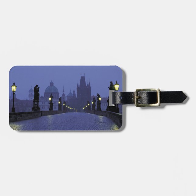 Etiqueta De Bagagem Charles Bridge Praga (Frente Horizontal)