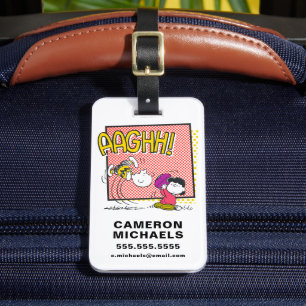 Etiqueta De Bagagem Charlie Brown e Lucy Football Comic Graphic