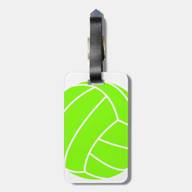 Etiqueta De Bagagem Chartreuse, Neon Green Voleibol (Traseira Vertical)