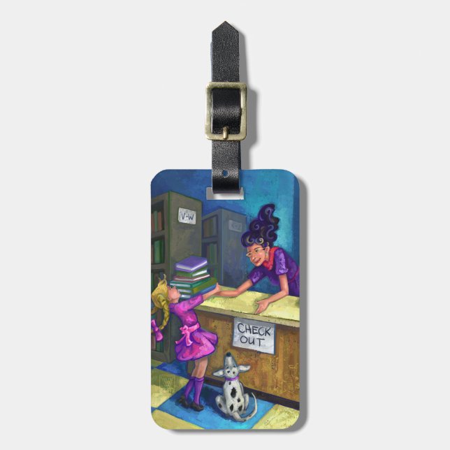 Etiqueta De Bagagem Check-out da Biblioteca (Frente Vertical)