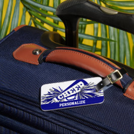 Etiqueta De Bagagem Cheerleader azul escuro, branco e Cinza Megaphone