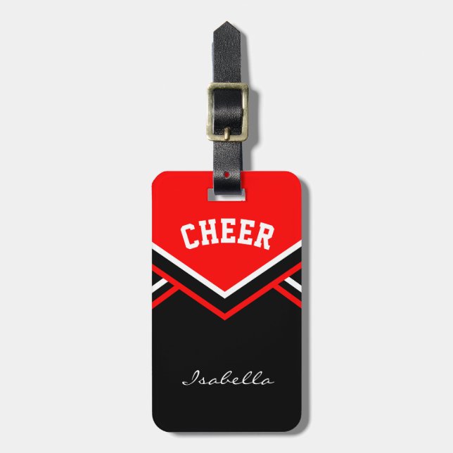 Etiqueta De Bagagem Cheerleader em Vermelho (Frente Vertical)