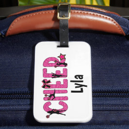 Etiqueta De Bagagem Cheerman (líder de torcida) cor-de-rosa personaliz
