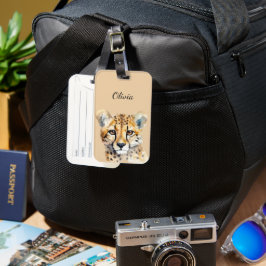 Etiqueta De Bagagem Cheetah Face Personalizada