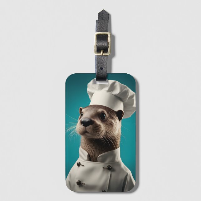 Etiqueta De Bagagem Chef Otter (Frente Vertical)