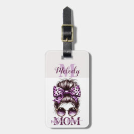 Etiqueta De Bagagem Chefe da Esposa da Mãe do Roxo Messy