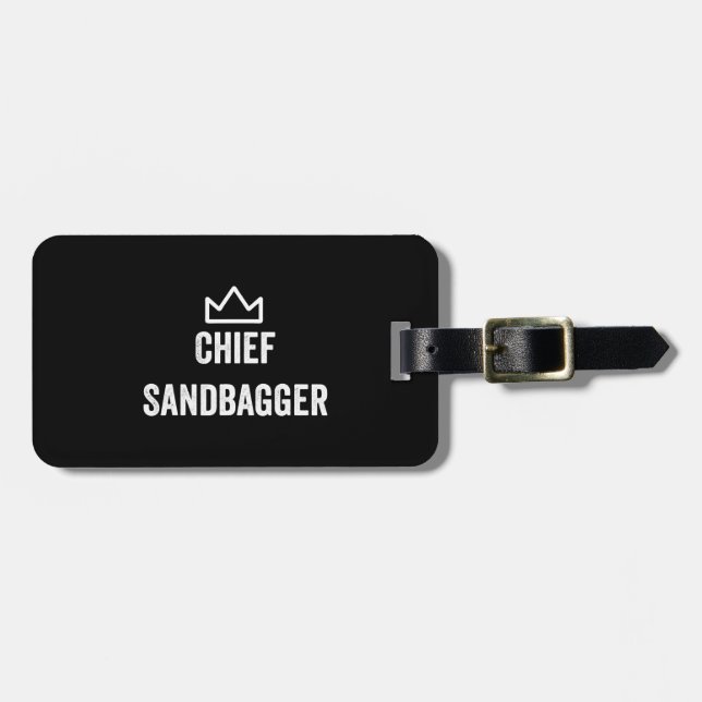 Etiqueta De Bagagem Chefe Sandbagger Golf Meme Bjj Chess Sandbag (Frente Horizontal)
