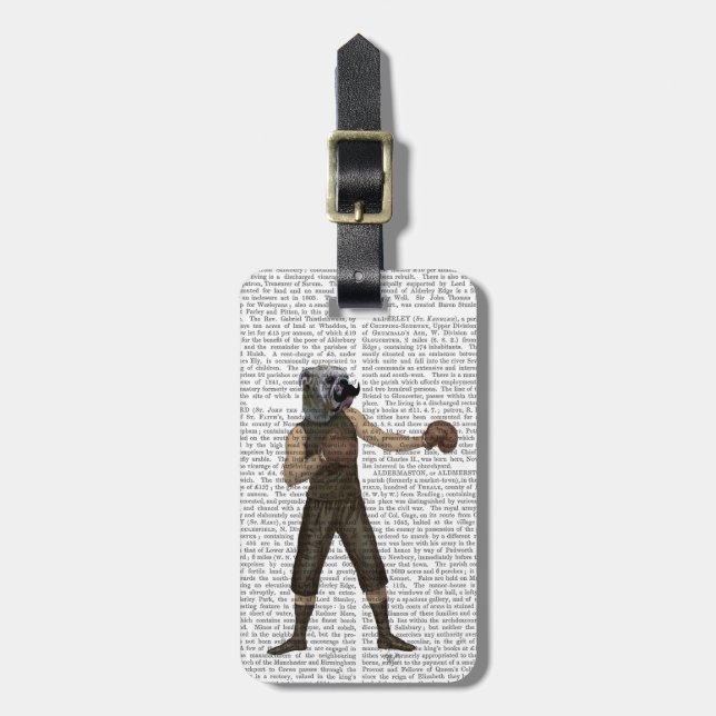 Etiqueta De Bagagem Cheio Bulldog de Boxing (Frente Vertical)