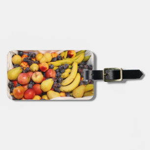 Etiqueta De Bagagem Cheio De Cesto De Frutas