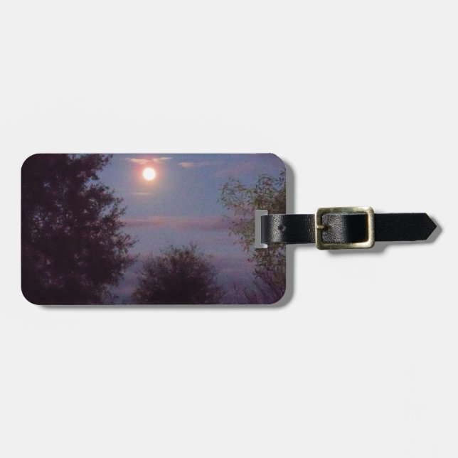 Etiqueta De Bagagem cheio Wolf Moon ascensão (Frente Horizontal)