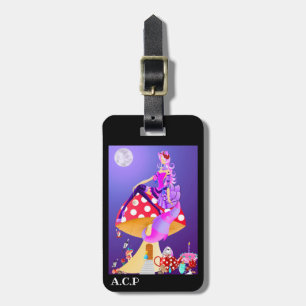 Etiqueta De Bagagem Cheshire Cat on Mushroom Wonderland Tag