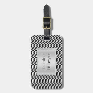 ETIQUETA DE BAGAGEM CHEVRON BLACK MARCADOR DE BAGAGEM PERSONALIZADA BR