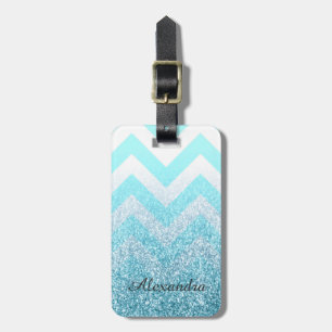 Etiqueta De Bagagem Chevron e Glitter