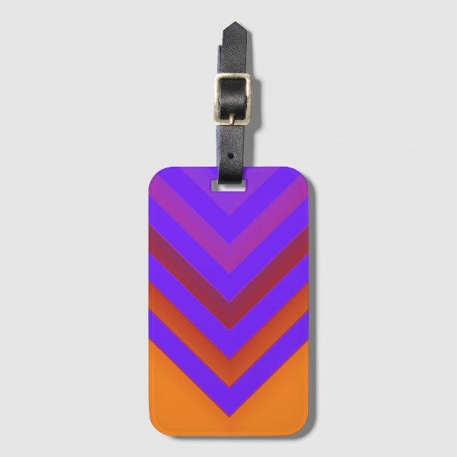 Etiqueta De Bagagem Chevron Sunset (Frente Vertical)