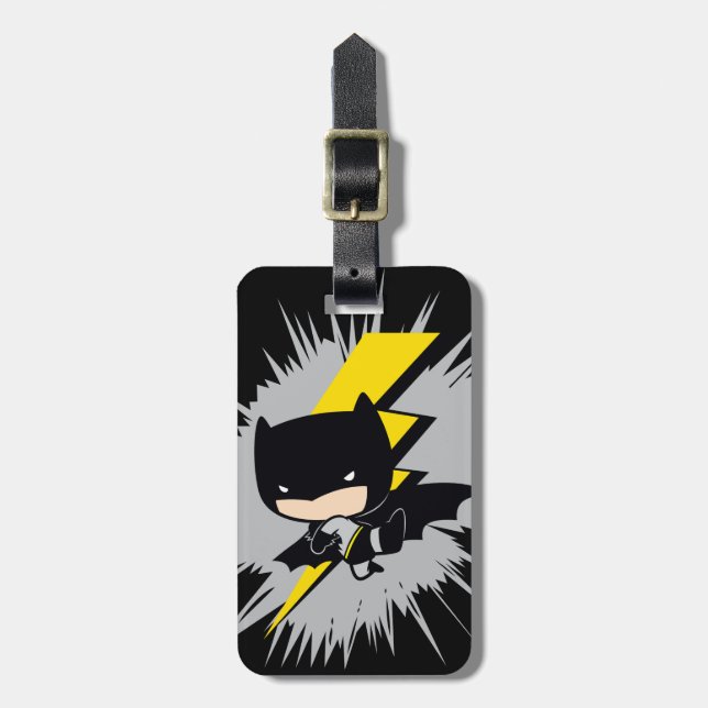 Etiqueta De Bagagem Chibi Batman Lightning Kick (Frente Vertical)