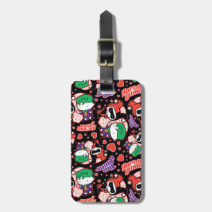 Etiqueta De Bagagem Chibi Joker e Harley Heart Pattern