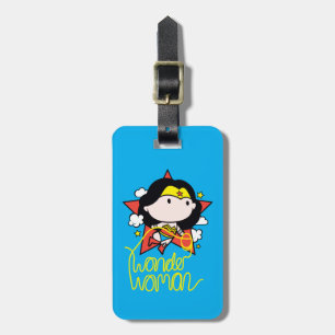 Etiqueta De Bagagem Chibi Mulher Maravilha Voando Com Laço