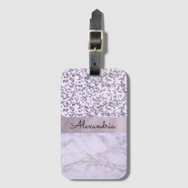 Etiqueta De Bagagem Chic Lavanda Marble