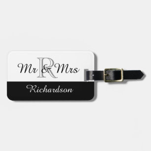 ETIQUETA DE BAGAGEM CHIC LUGAGAGE TAG_MR & MRS._BLACK/WHITE