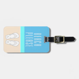 Etiqueta De Bagagem Chic Modern Abstrato Beach Por Favor Monograma Via