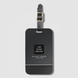 Etiqueta De Bagagem Chic Modern Business Logo preto