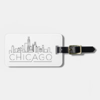 Chicago, Illinois Estilizou Bagagem Skyline
