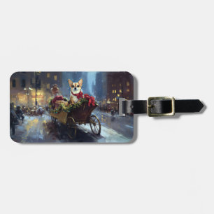 Etiqueta De Bagagem chihuahua Christmas Fesason