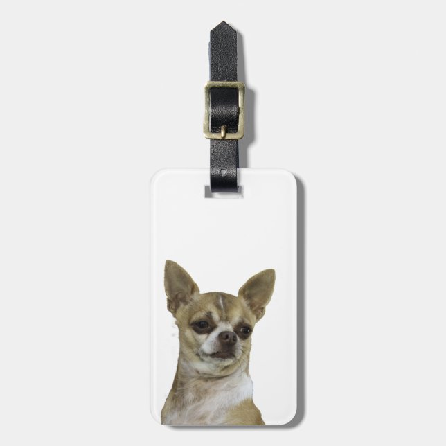 Etiqueta De Bagagem Chihuahua com atitude (Frente Vertical)