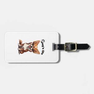 Etiqueta De Bagagem Chihuahua Feliz � Design Fofo para Amantes de Cães