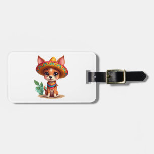 Etiqueta De Bagagem Chihuahua México Cinco de Mayo Cachorro Engraça