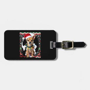 Etiqueta De Bagagem Chihuahua Natal Papai Noel Suéter Feio Amante de C