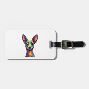 Etiqueta De Bagagem Chihuahua Pintura Abstrata Cor Cachorro Fofo (5