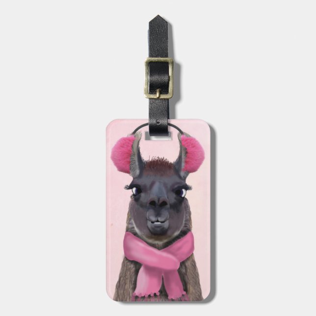 Etiqueta De Bagagem Chilly Llama Pink (Frente Vertical)