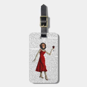 Etiqueta De Bagagem Chimp Com Vinho