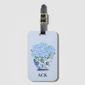Etiqueta De Bagagem Chinoiserie Nantucket Blue Hydrangeas Luggage Tag