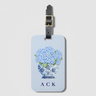 Etiqueta De Bagagem Chinoiserie Nantucket Blue Hydrangeas Luggage Tag