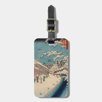 Etiqueta De Bagagem Chinoiserie Ukiyo-e Paisagem Japonesa de Inverno c