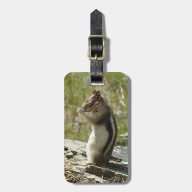 Etiqueta De Bagagem Chipmunk no Parque Nacional Glacier II (Frente Vertical)
