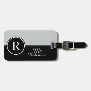 Etiqueta De Bagagem CHIQUE LUGGAGE/BAG TAG_MODERN "Sr." GRAY/BLACK