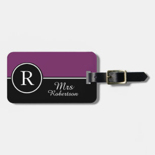 Etiqueta De Bagagem CHIQUE LUGGAGE/BAG TAG_MODERN "Sra." PURPLE/BLACK