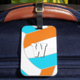 Etiqueta De Bagagem choose ANY team colors volleyball player monogram