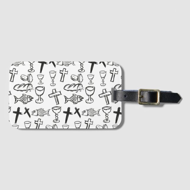 Etiqueta De Bagagem Christian Pattern (Frente Horizontal)