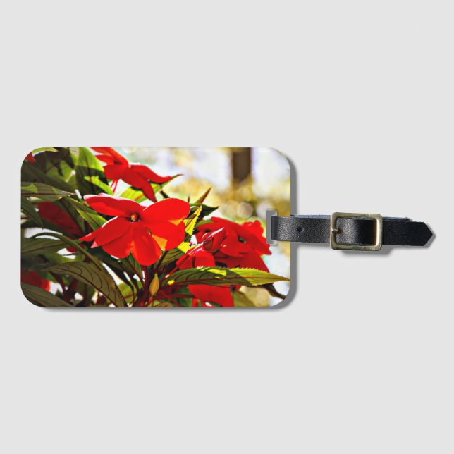 Etiqueta De Bagagem Christmas Flowers (Frente Horizontal)
