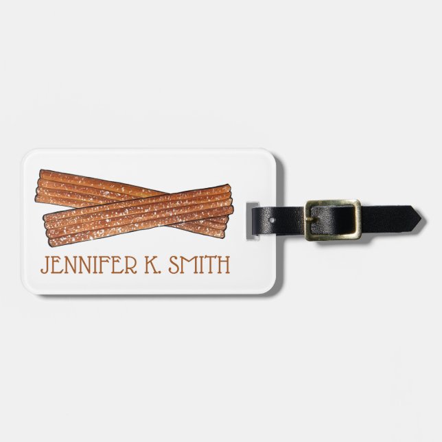 Etiqueta De Bagagem CHURROS ESPANHA Fried Churro (Frente Horizontal)